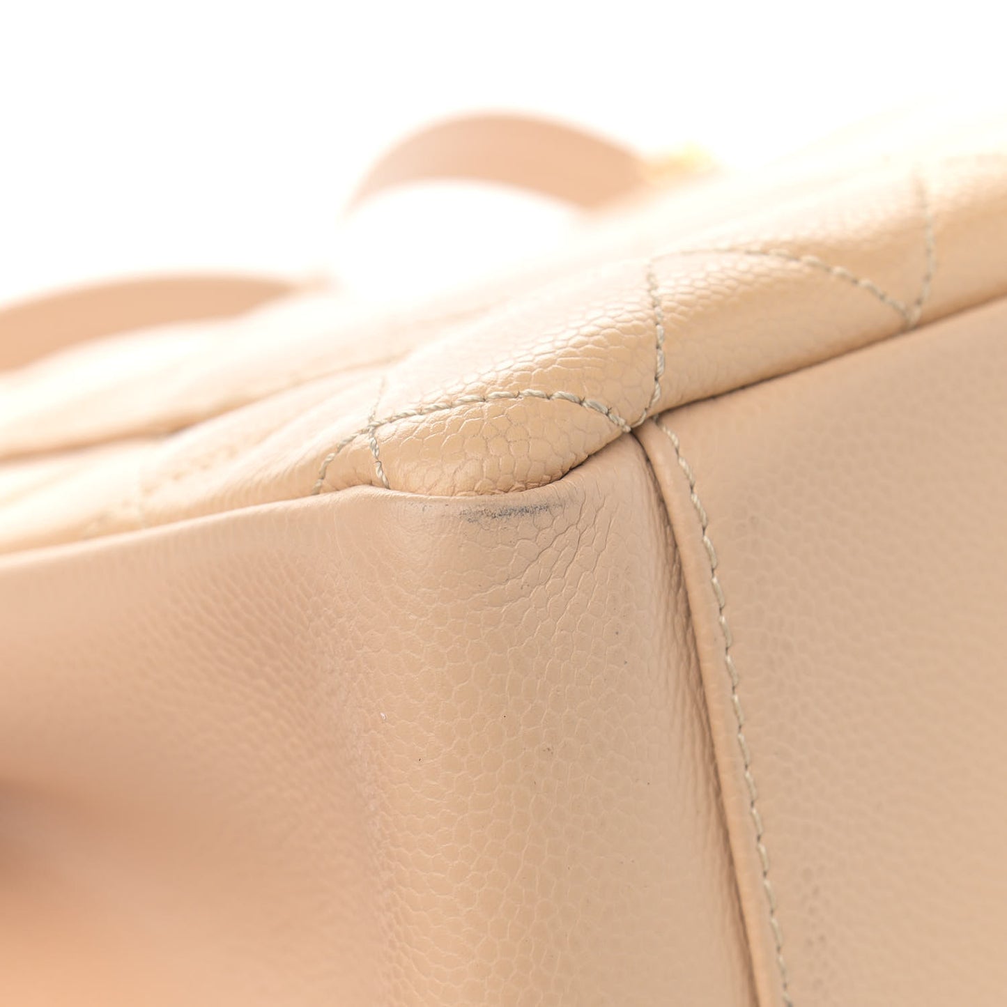Caviar Quilted Grand Shopping Tote GST Beige