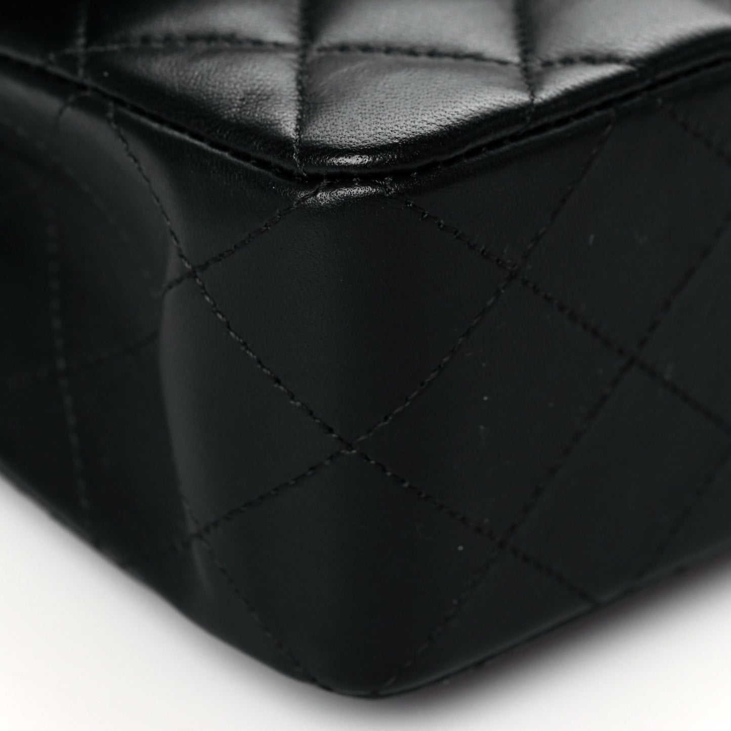 Lambskin Quilted Small Double Flap Black