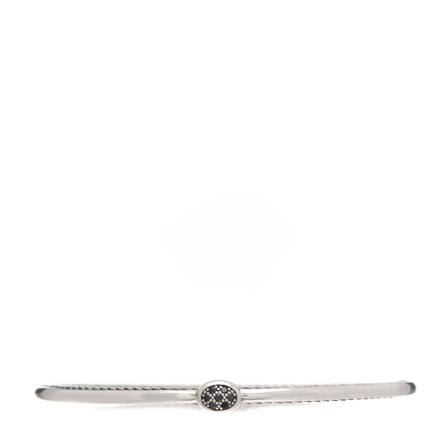 Sterling Silver Black Diamond 3mm Oval Bracelet