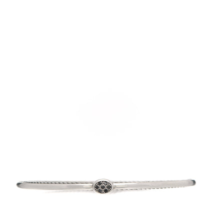 David Yurman Sterling Silver Black Diamond 3mm Oval Bracelet 1 of 3