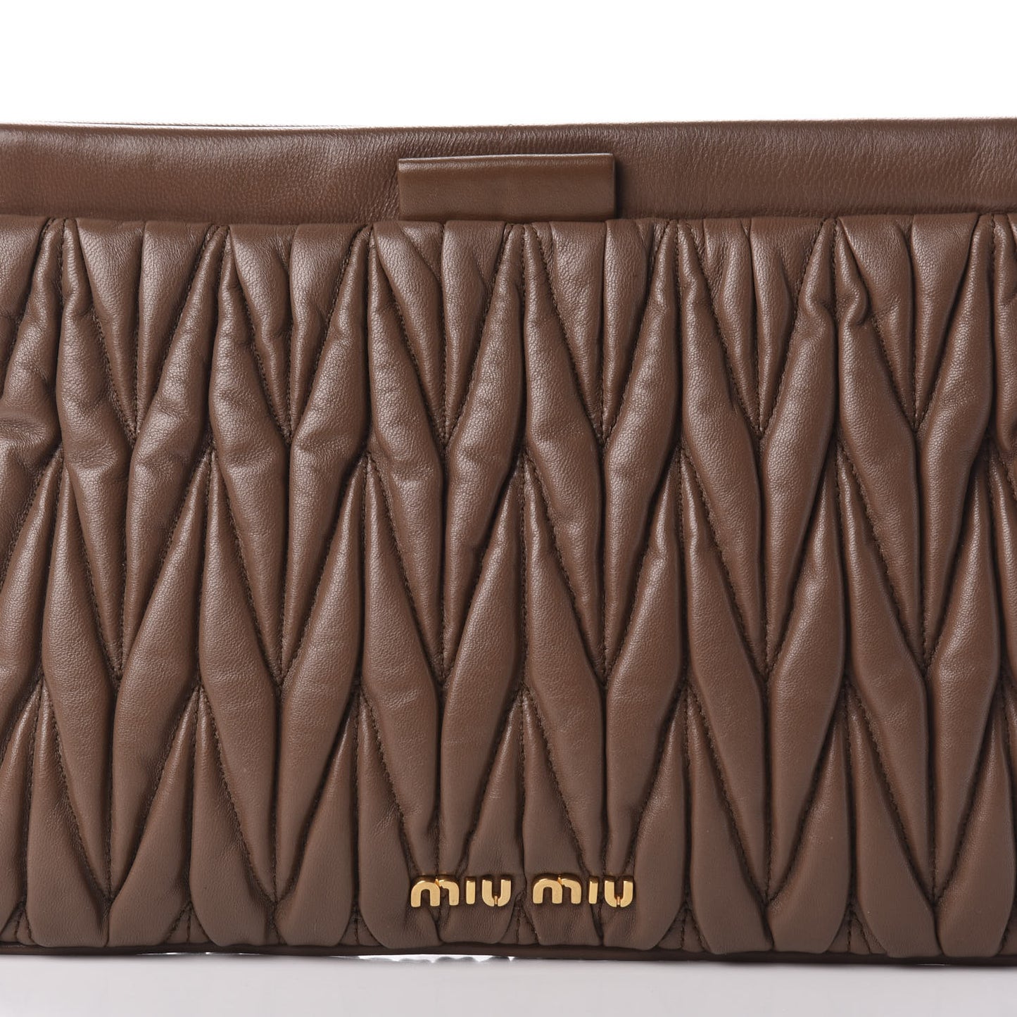 Nappa Matelasse Clutch Brown