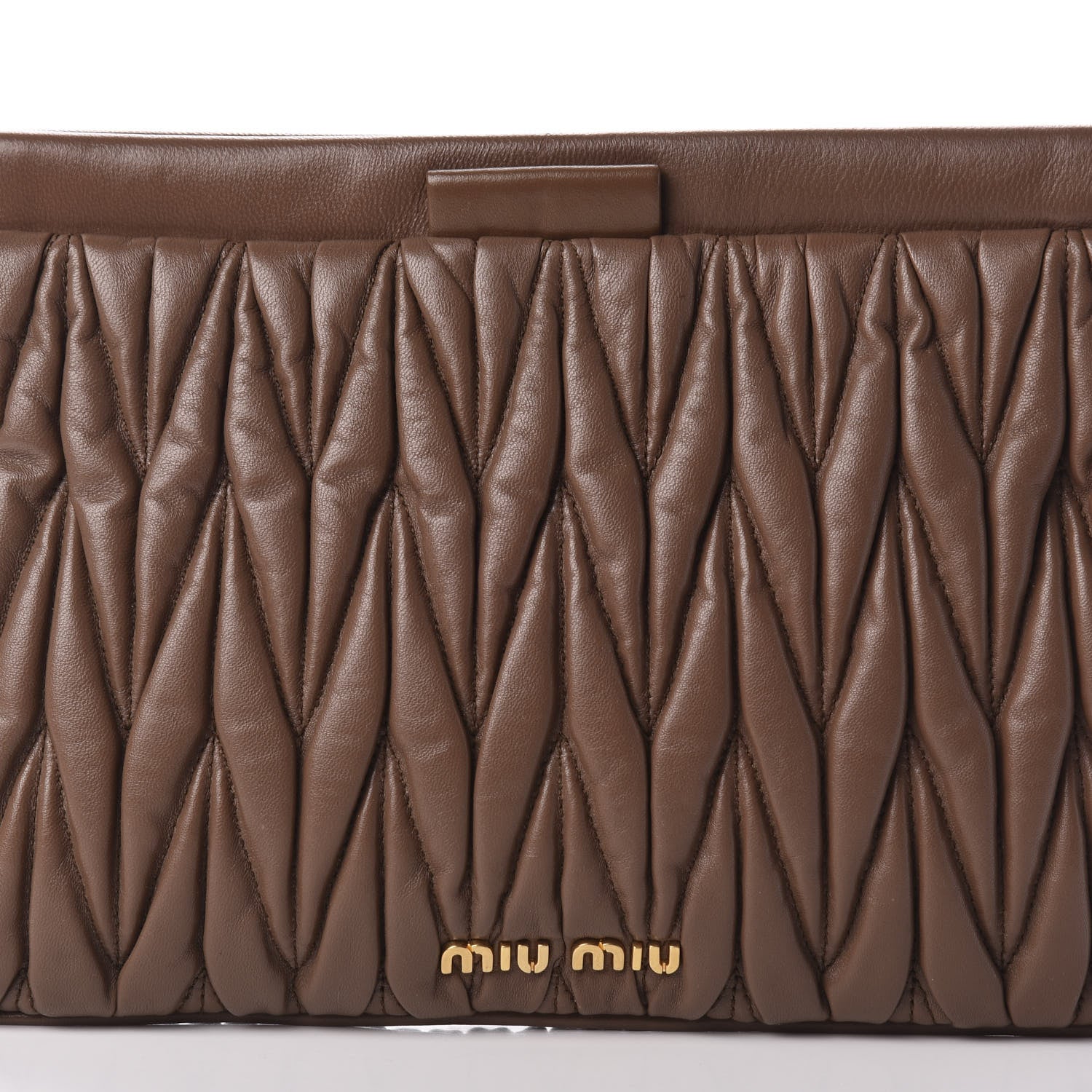 Miu Miu Nappa Matelasse Clutch Brown 11 of 11