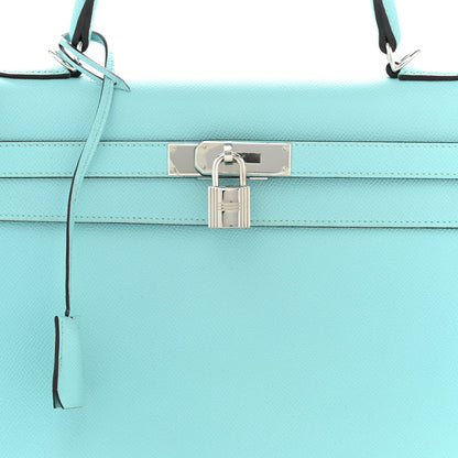 Hermes Epsom Kelly Sellier 35 Bleu Atoll 8 of 12