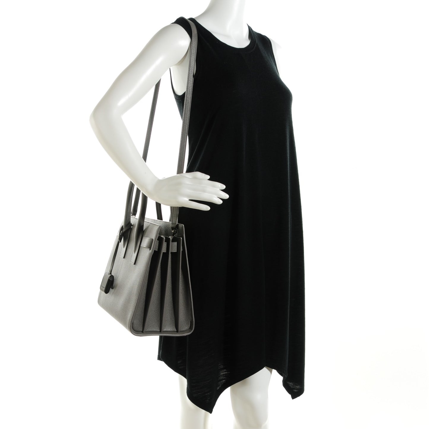 Grained Calfskin Small Sac De Jour Fog