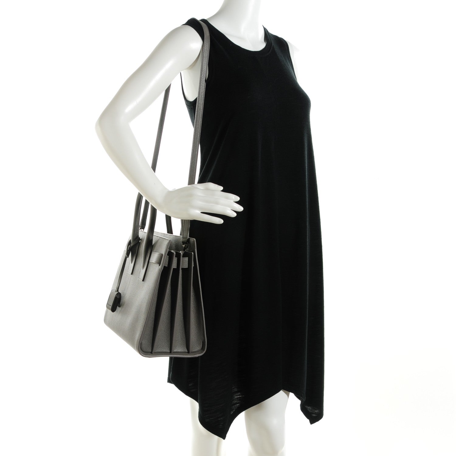 Saint Laurent Grained Calfskin Small Sac De Jour Fog 2 of 7