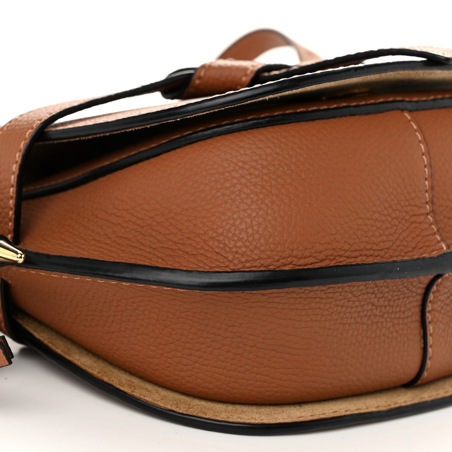 Pebble Grain Calfskin Mini Gate Dual Bag Tan