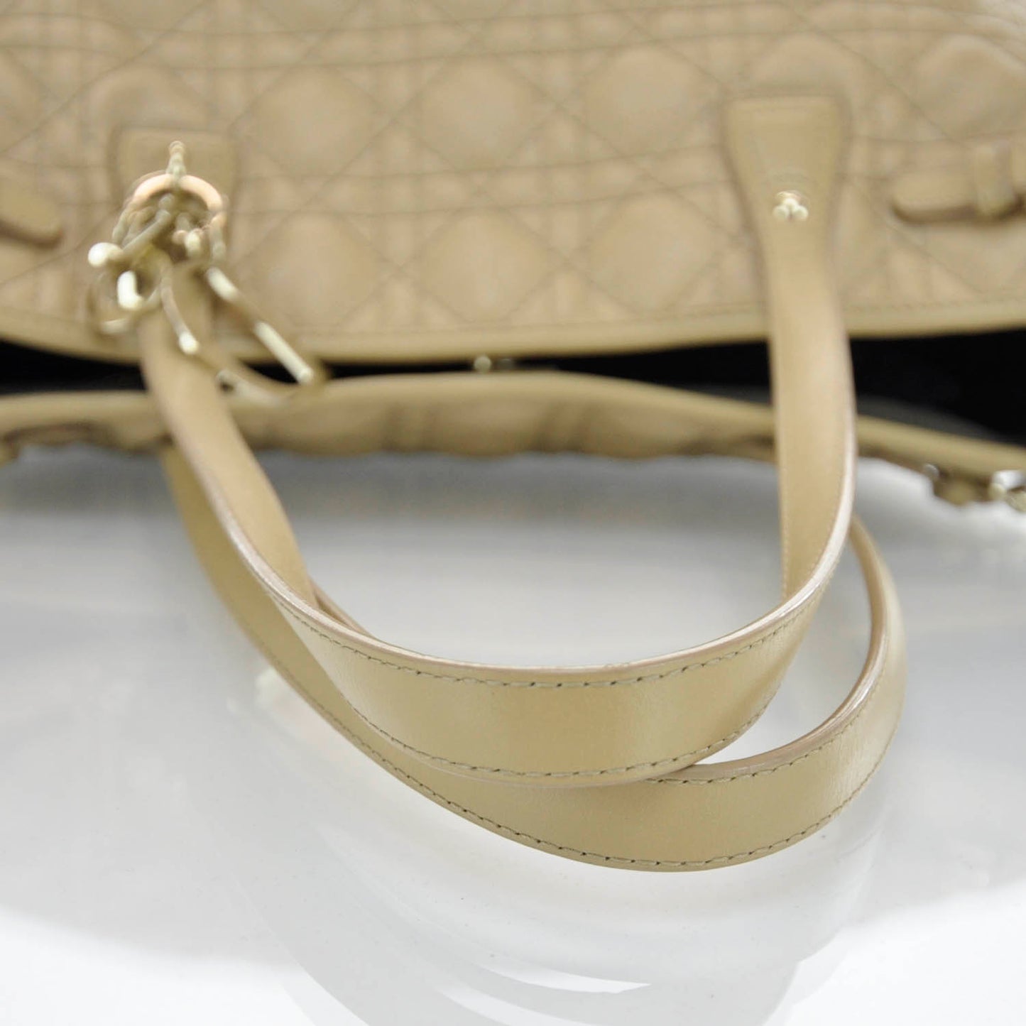 Lambskin Cannage Medium Panarea Tote Beige