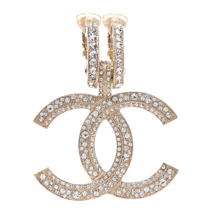 Chanel Crystal CC Single Clip On Earring Gold 1 of 6