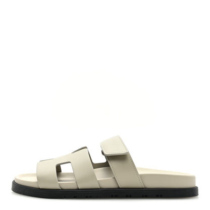 Hermes Calfskin Womens Chypre Sandals 39.5 Beige Esquisse 1 of 9