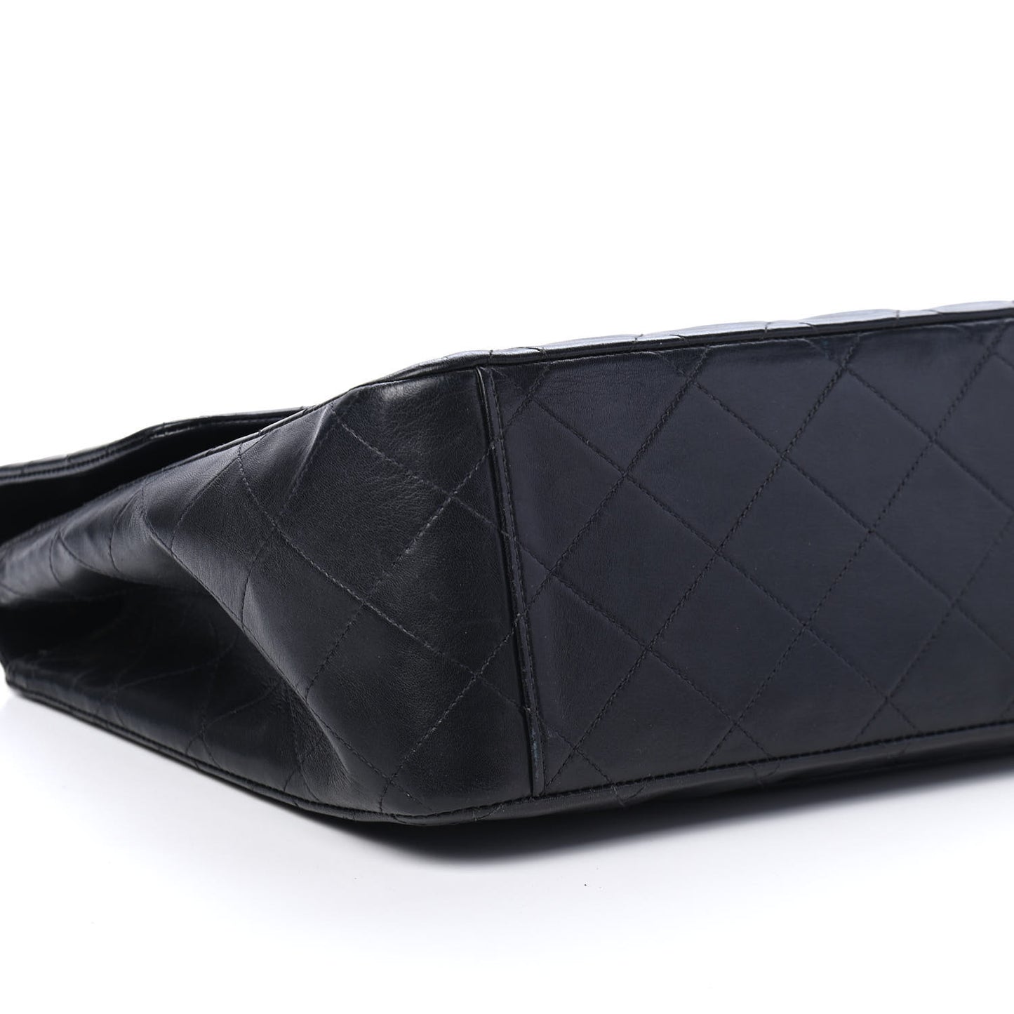 Lambskin Quilted XL Jumbo Single Flap Black