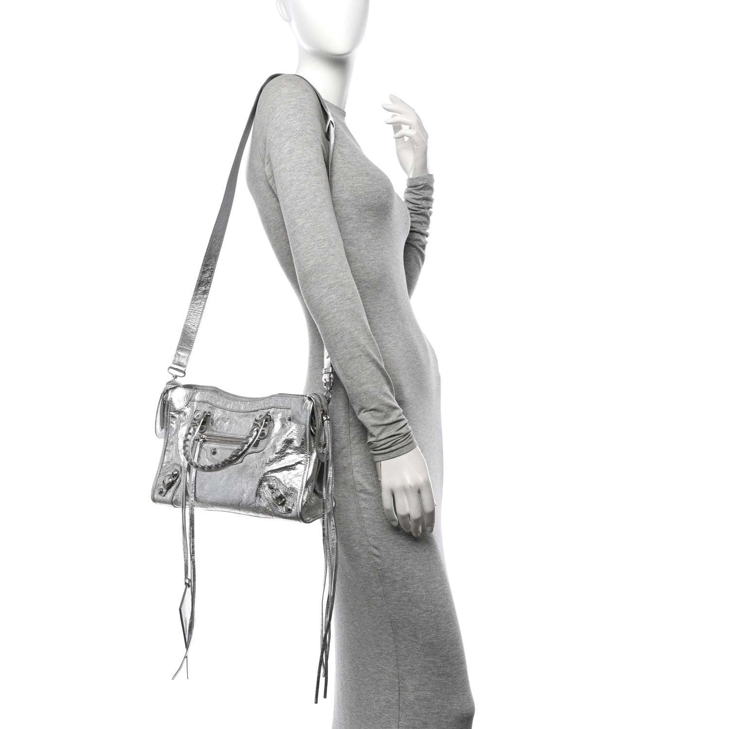 Balenciaga Agneau Classic Silver Hardware S City Aluminum 2 of 12
