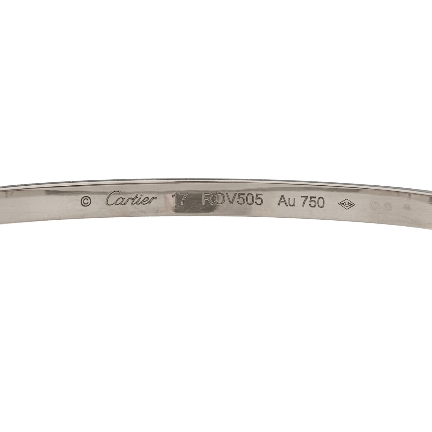 18K White Gold Small LOVE Bracelet 17