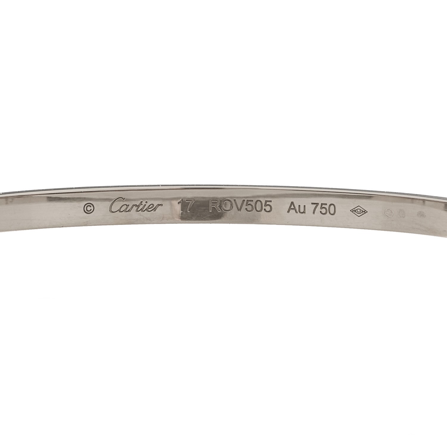 Cartier 18K White Gold Small LOVE Bracelet 17 3 of 9