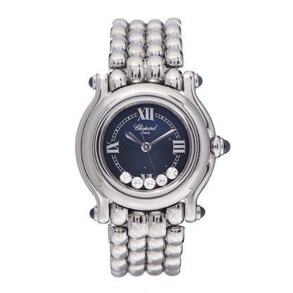 Chopard Stainless Steel 5 Diamond 26mm Happy Sport Quartz Watch Navy 1 of 6