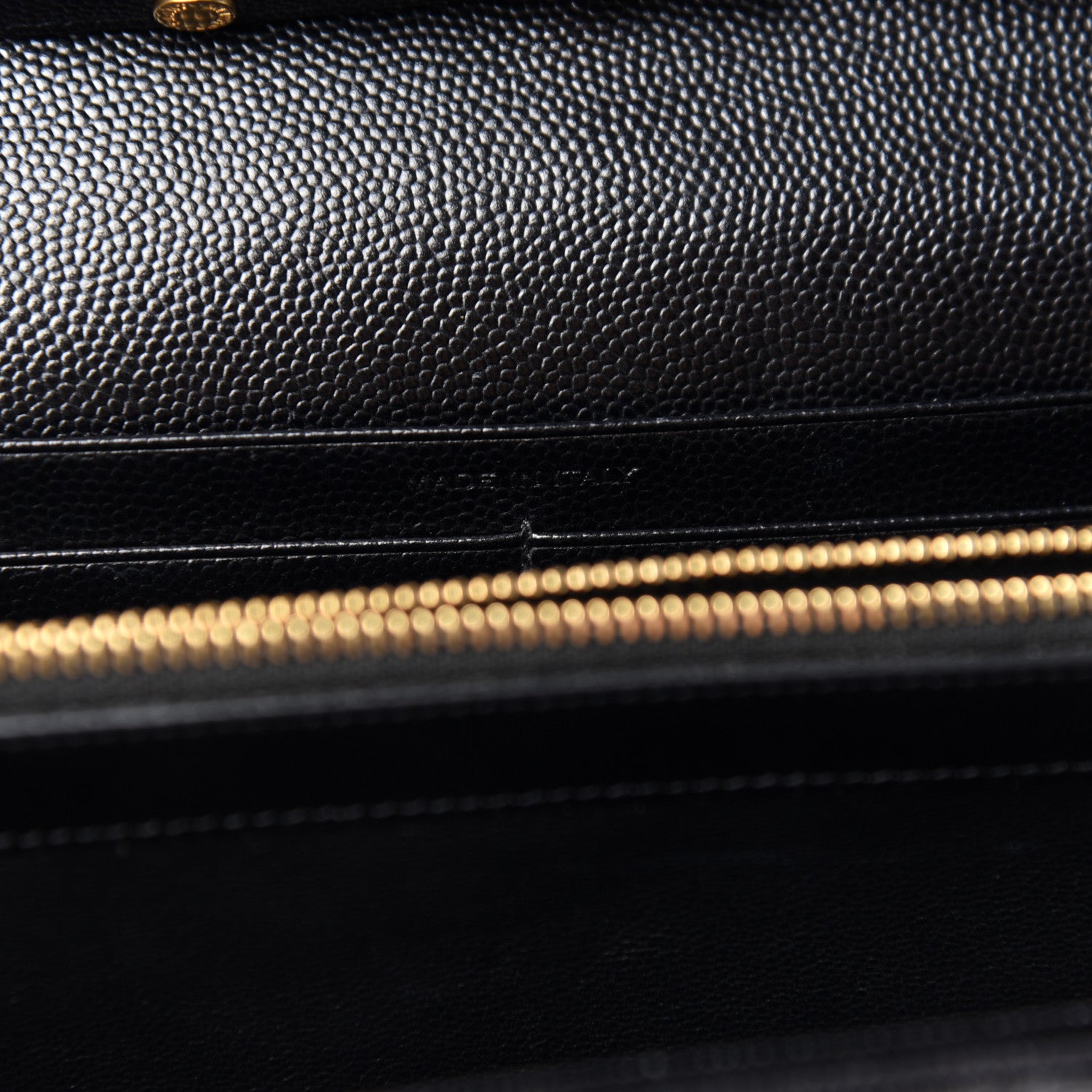 Saint Laurent Grain De Poudre Matelasse Chevron Monogram Chain Wallet Black 6 of 11