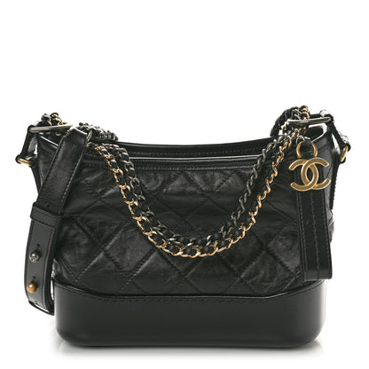 Chanel Aged Calfskin Quilted Small Gabrielle Hobo Black 1 of 10