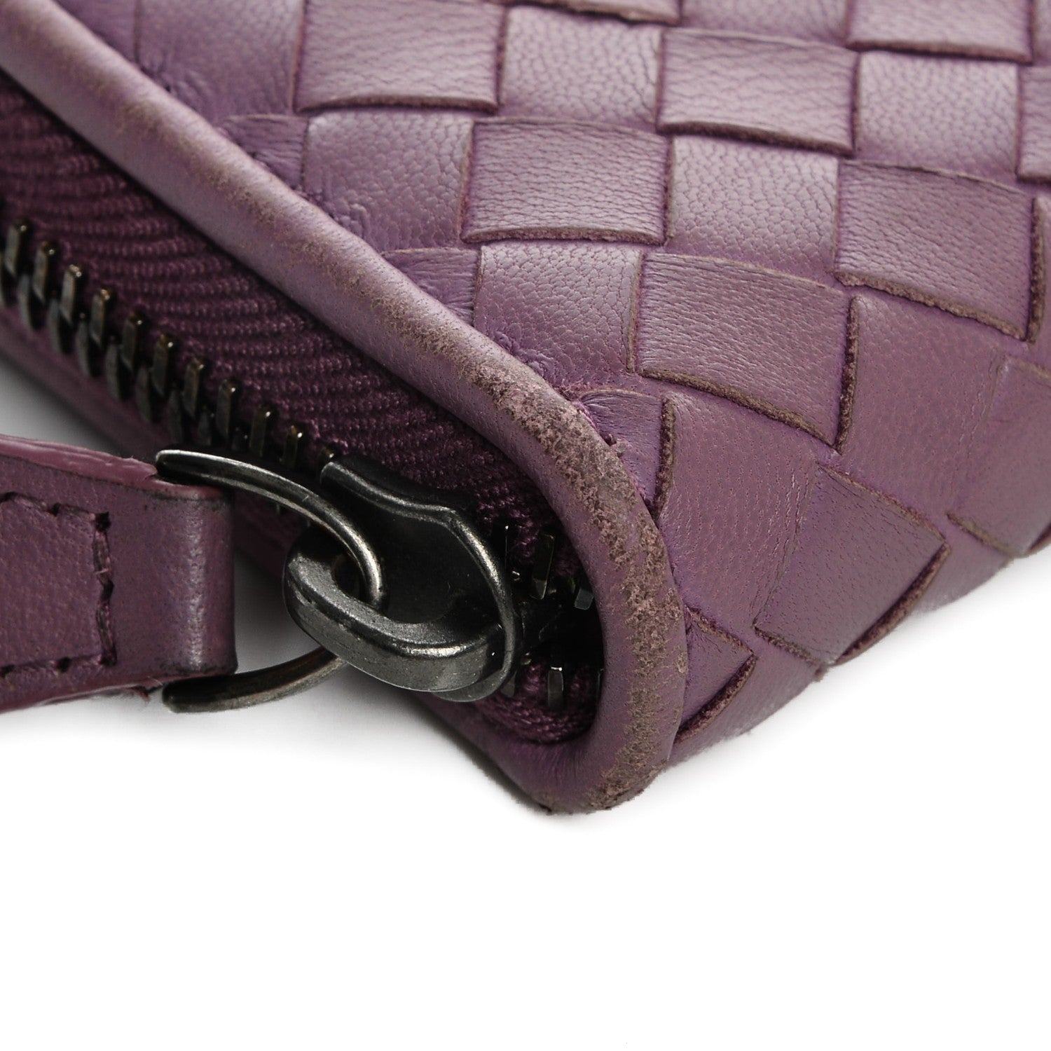 Bottega Veneta Nappa Intrecciato Zip Around Coin Purse Peony 12 of 13