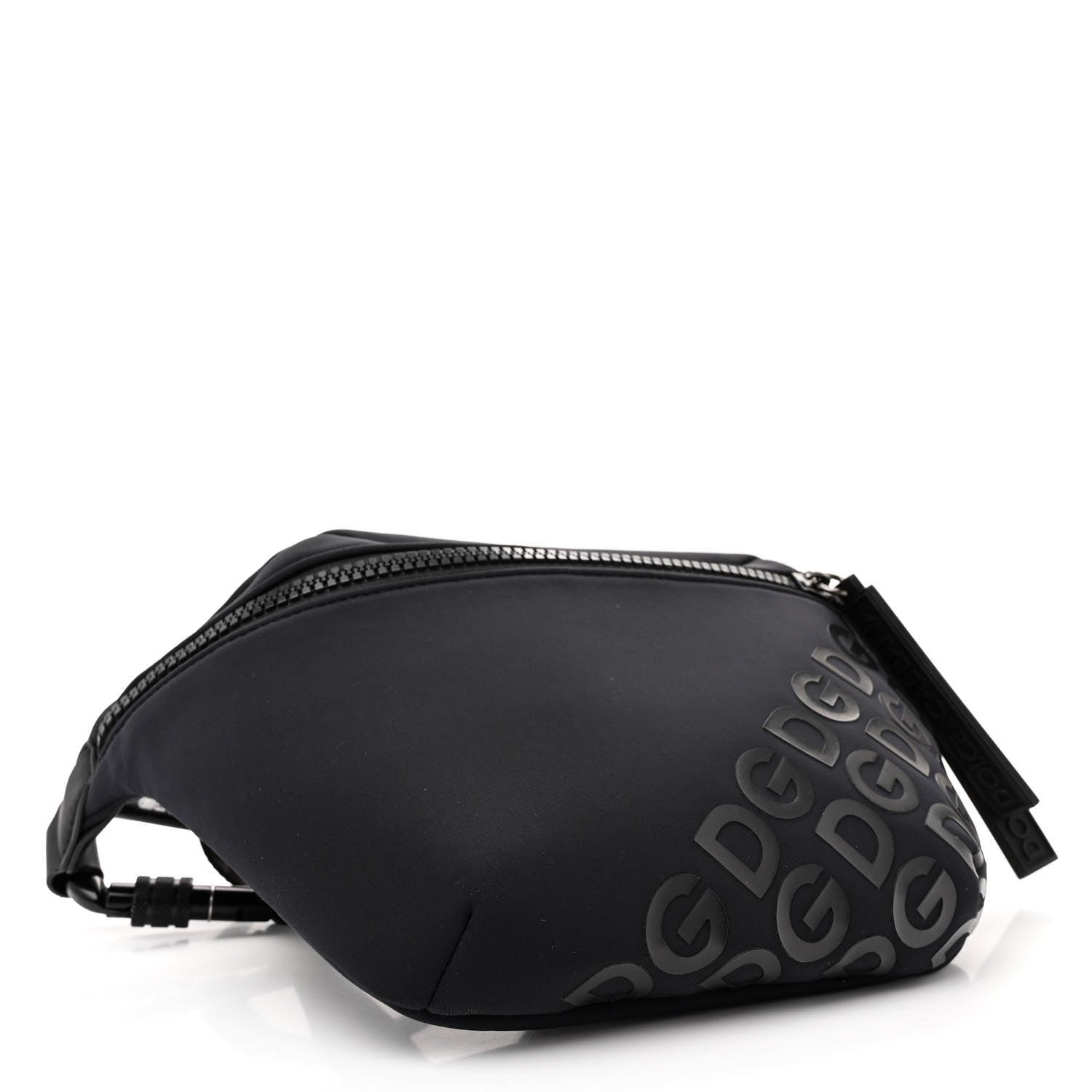 Dolce & Gabbana Neoprene Millennials Logo Waist Bag Black White 4 of 12