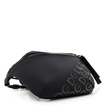 Dolce & Gabbana Neoprene Millennials Logo Waist Bag Black White 4 of 12