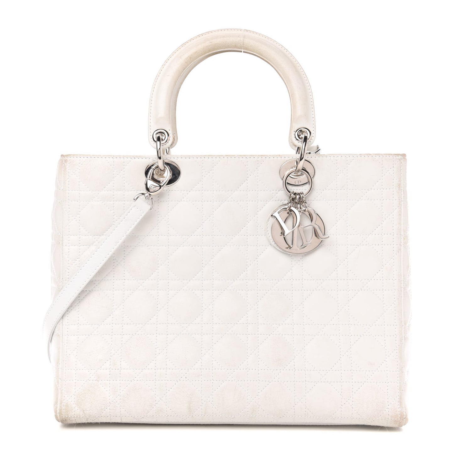 Lambskin Cannage Large Lady Dior White