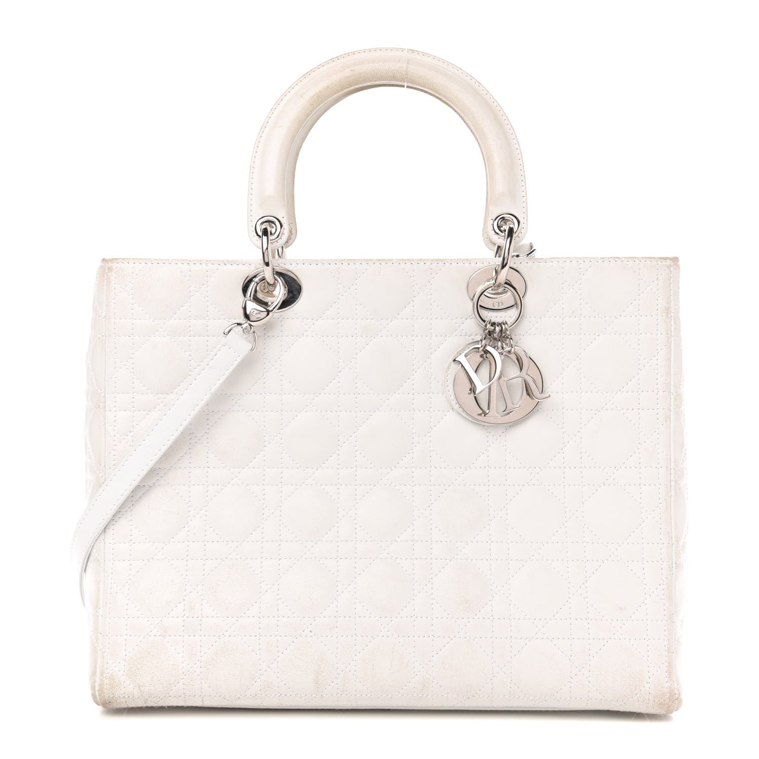 Christian Dior Lambskin Cannage Large Lady Dior White 1 of 13