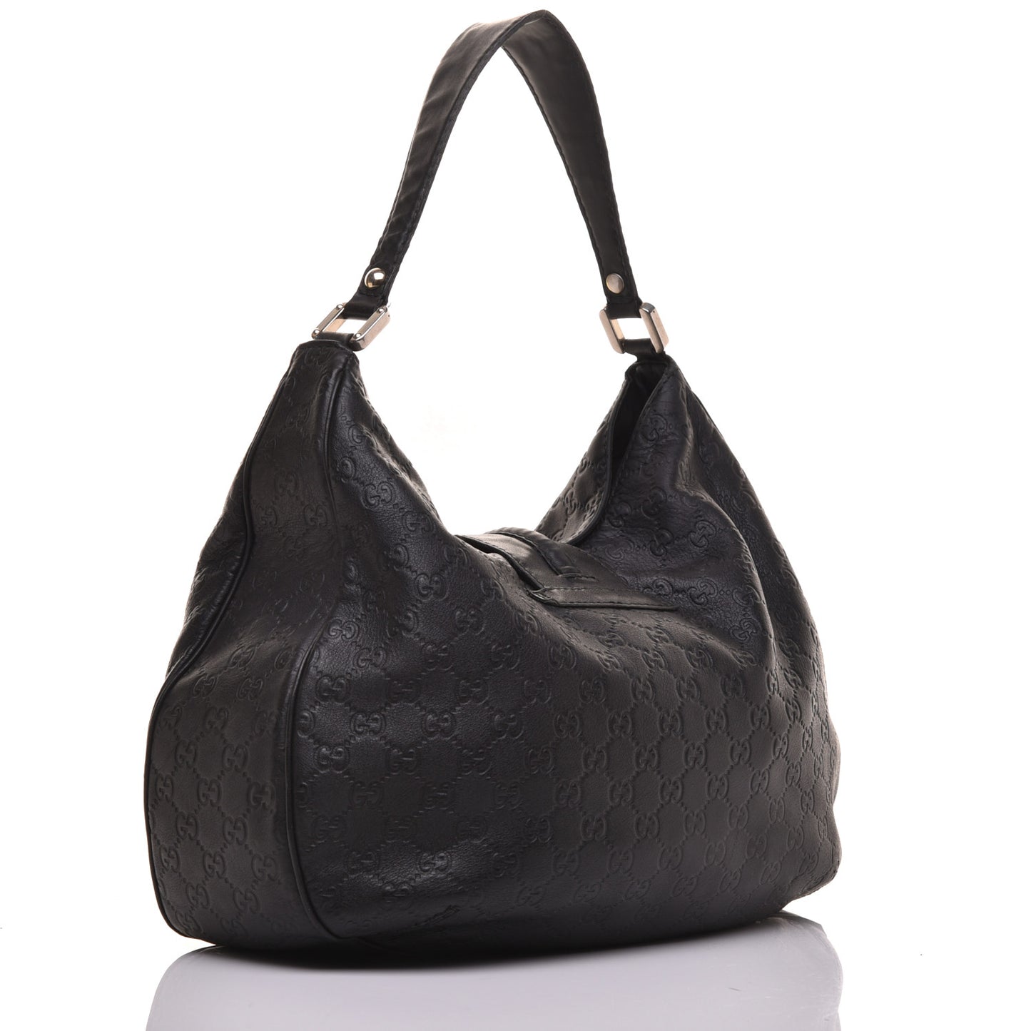 Guccissima Large New Ladies Web Hobo Black