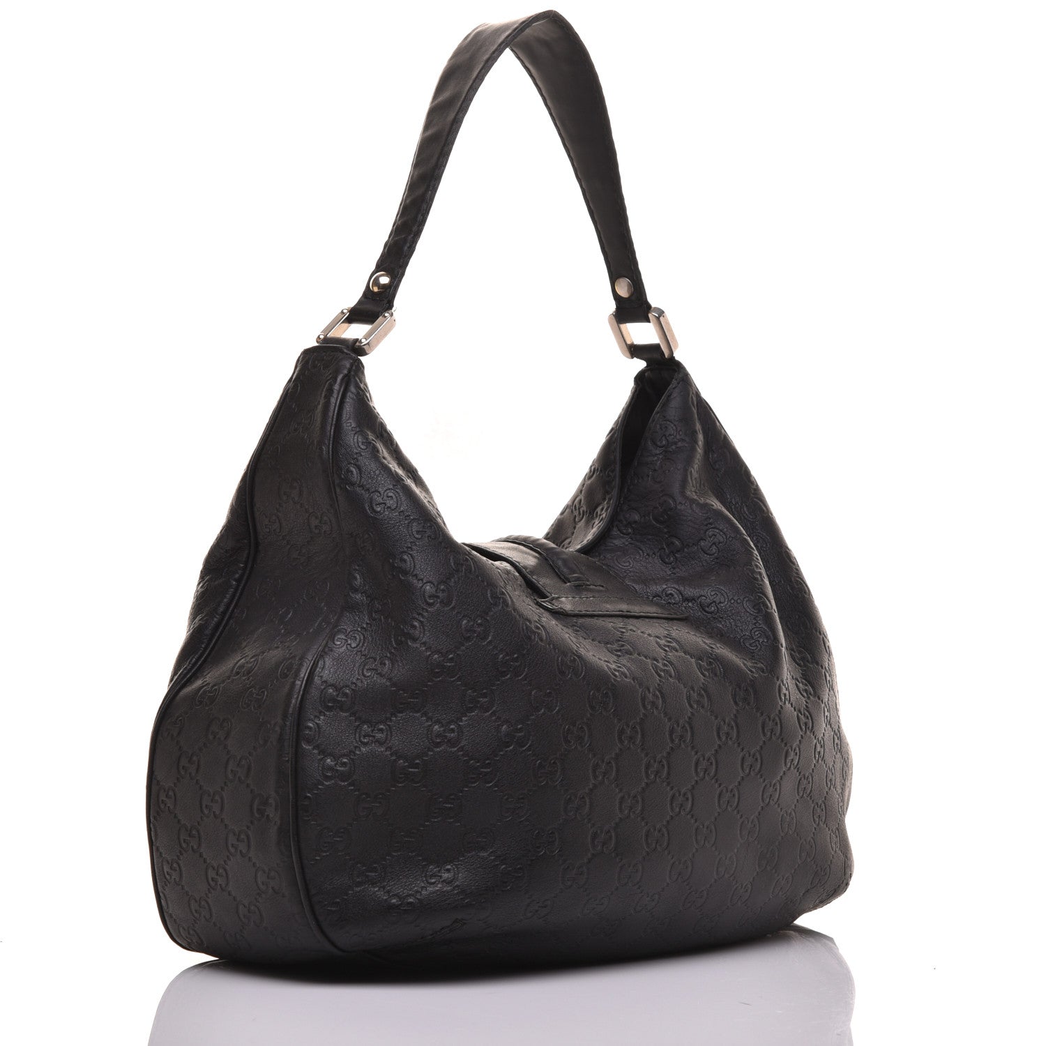 Gucci Guccissima Large New Ladies Web Hobo Black 3 of 9