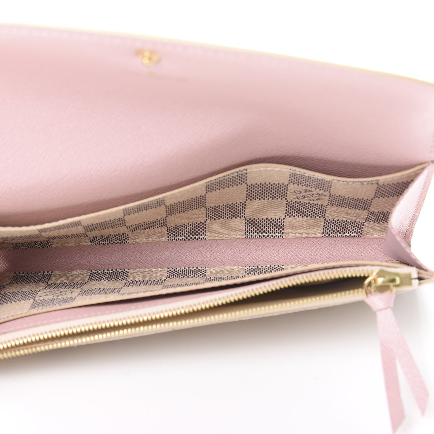 Louis Vuitton Damier Azur Emilie Wallet Rose Ballerine 5 of 8