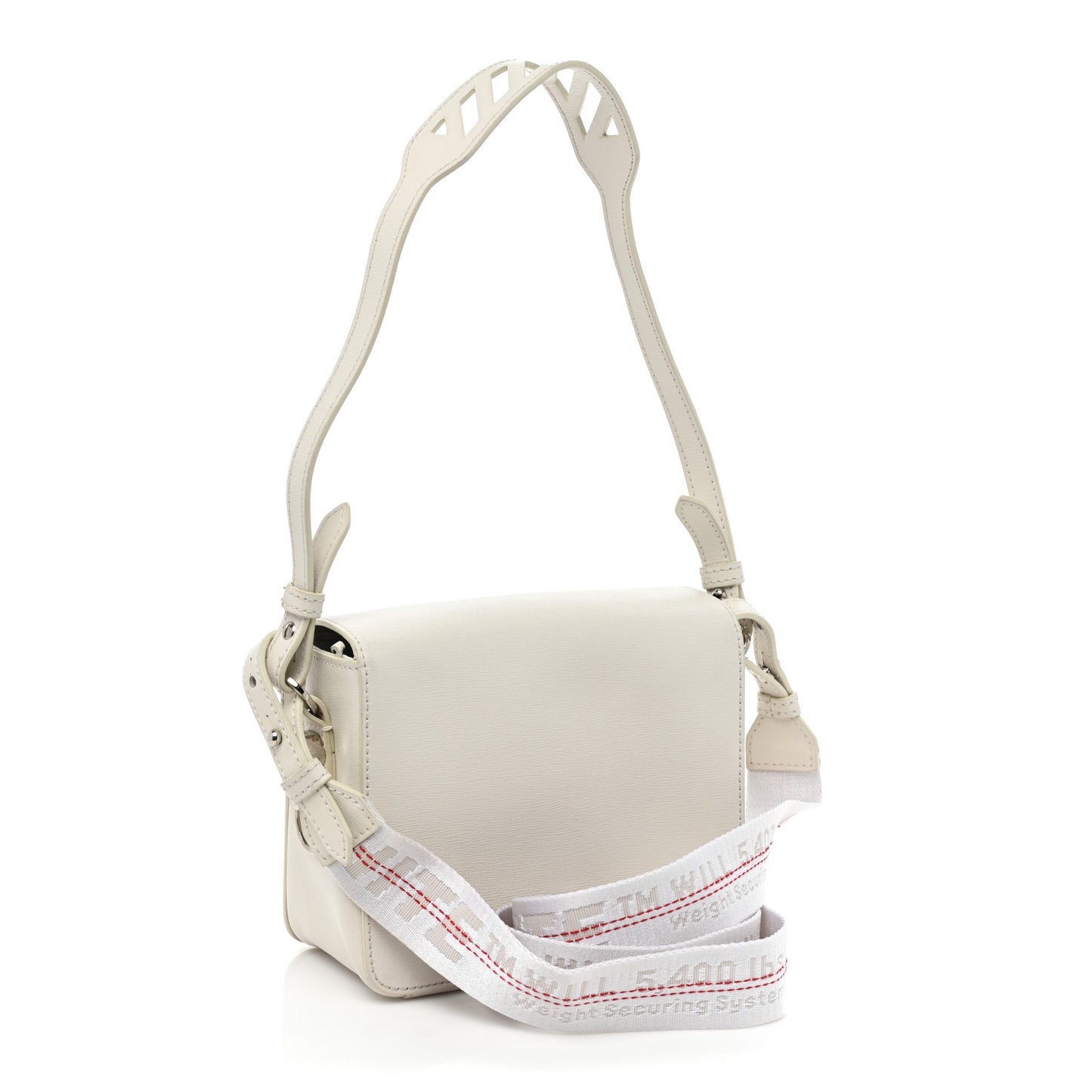 Calfskin Diag Flap Bag White Black