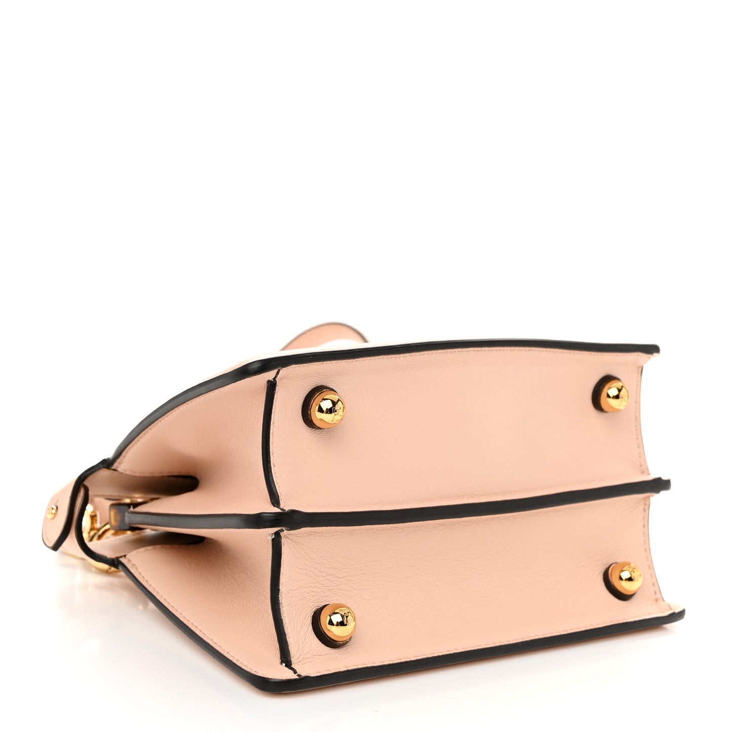 Vitello Seta Shiny Nappa Plexiglass Petite Peekaboo I SEE U Satchel Poudre