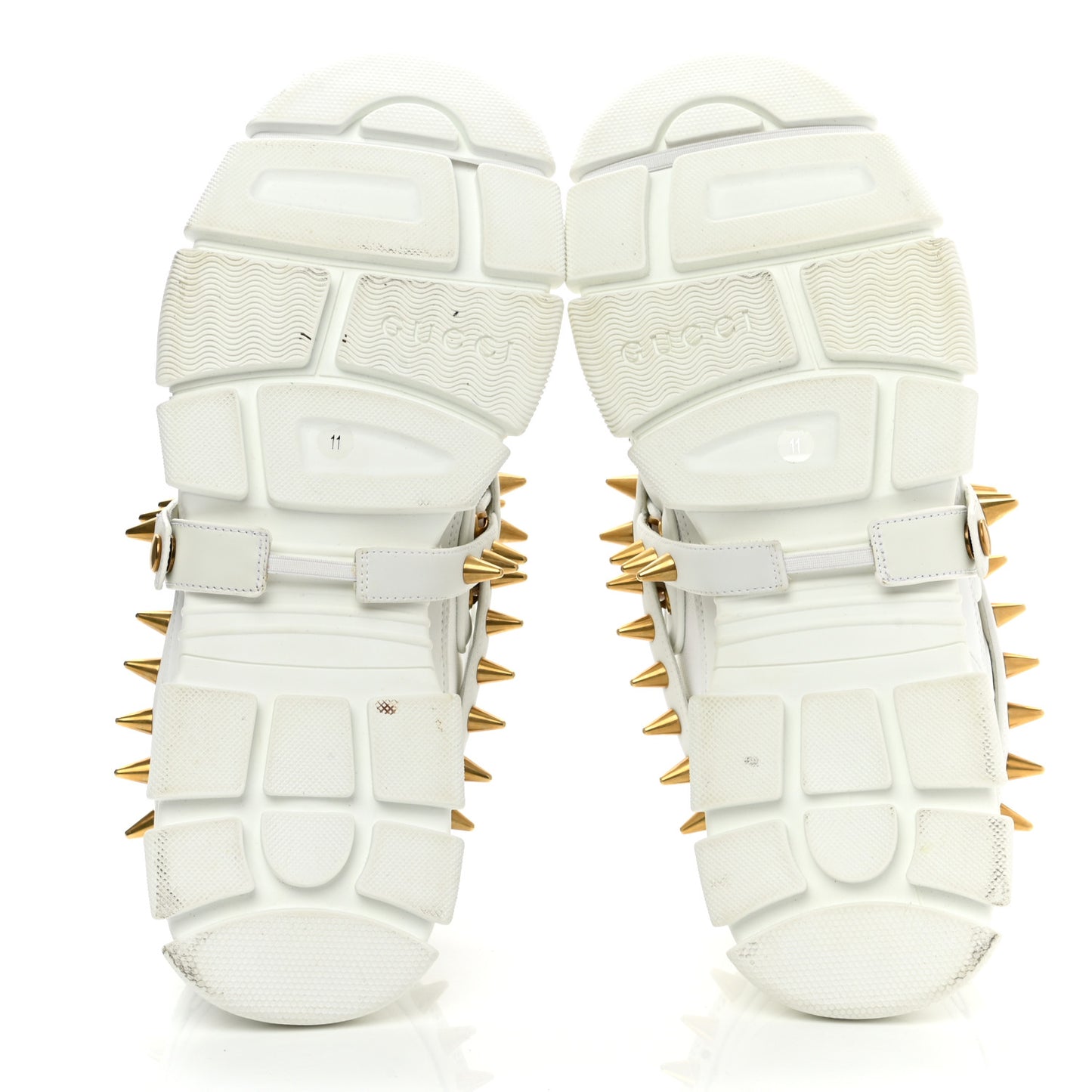 X SEGA Technical Canvas Calfskin Removable Studs Mens Flashtrek Sneakers 11 Great White