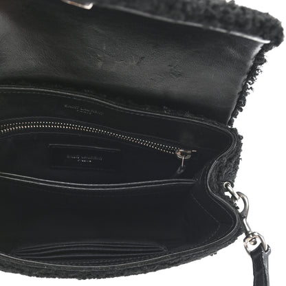 Saint Laurent Shearling Toy Loulou Shoulder Bag Black 5 of 8