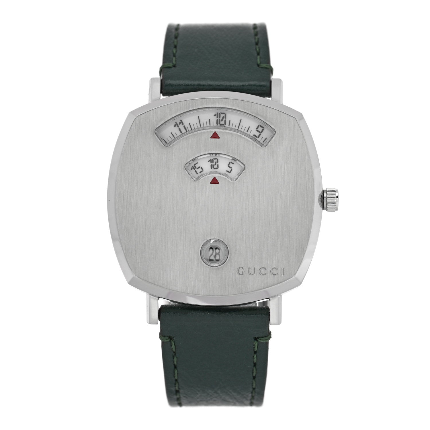 Gucci Stainless Steel Calfskin 35mm Grip Quartz Watch Green 1 of 4