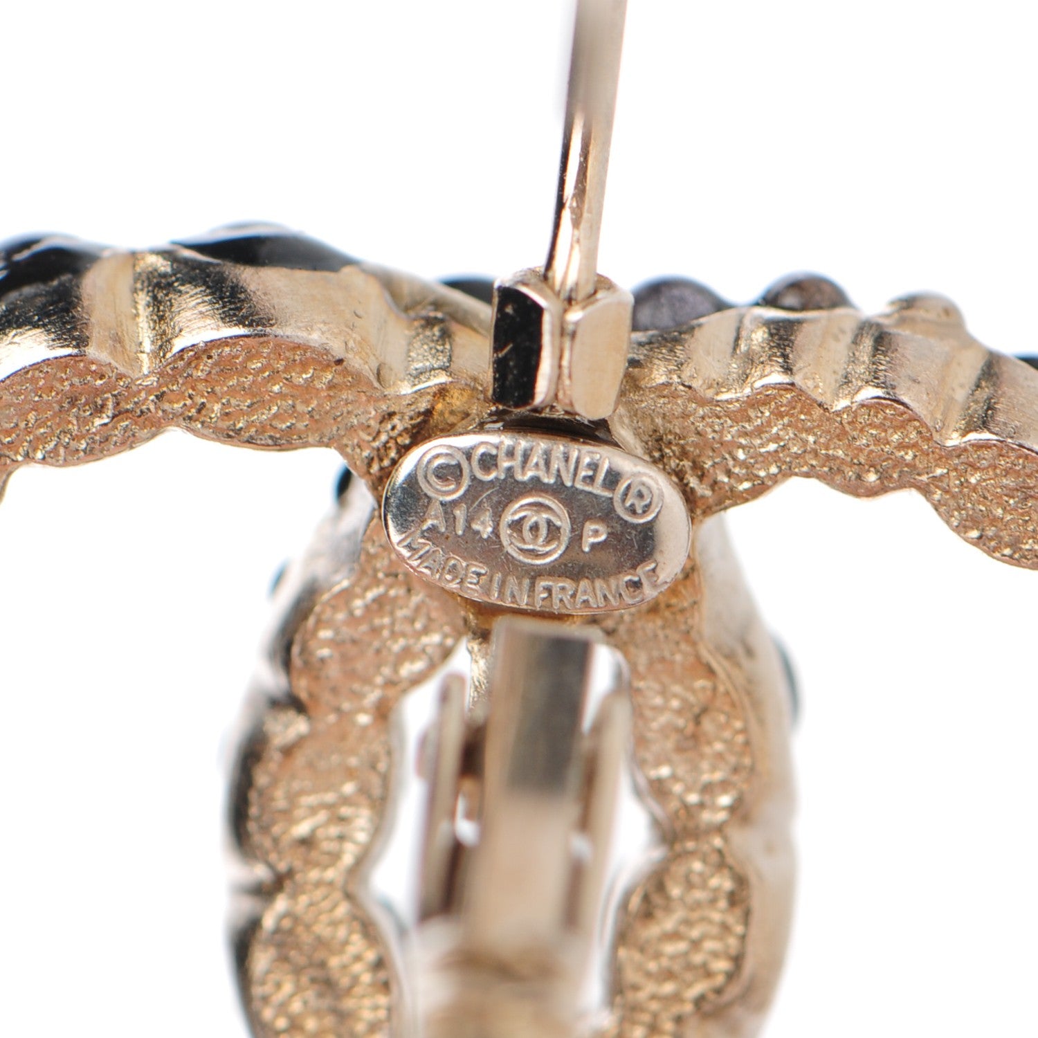 Chanel Pearl Bead CC Drop Earrings Grey Black 4 of 5