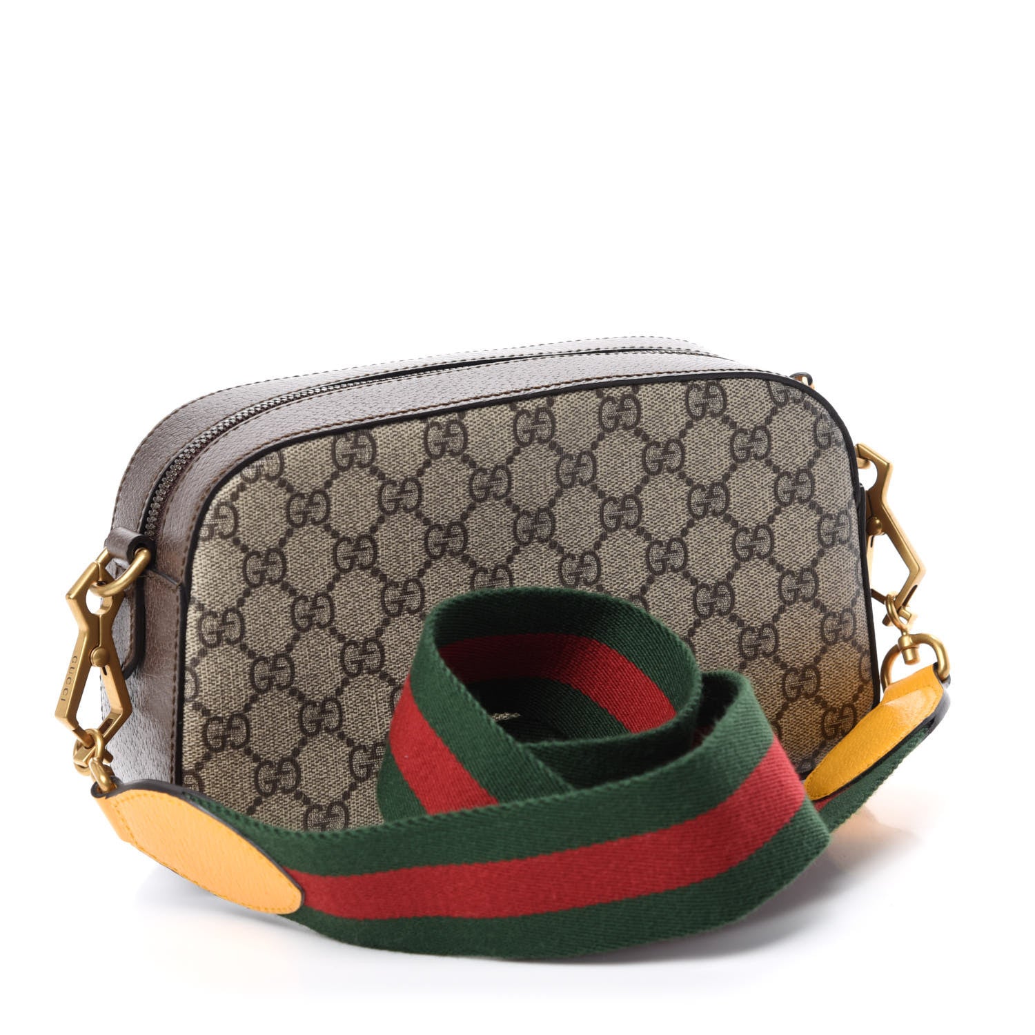 Gucci GG Supreme Monogram Web Neo Vintage Shoulder Bag Beige New Acero Crop 3 of 11