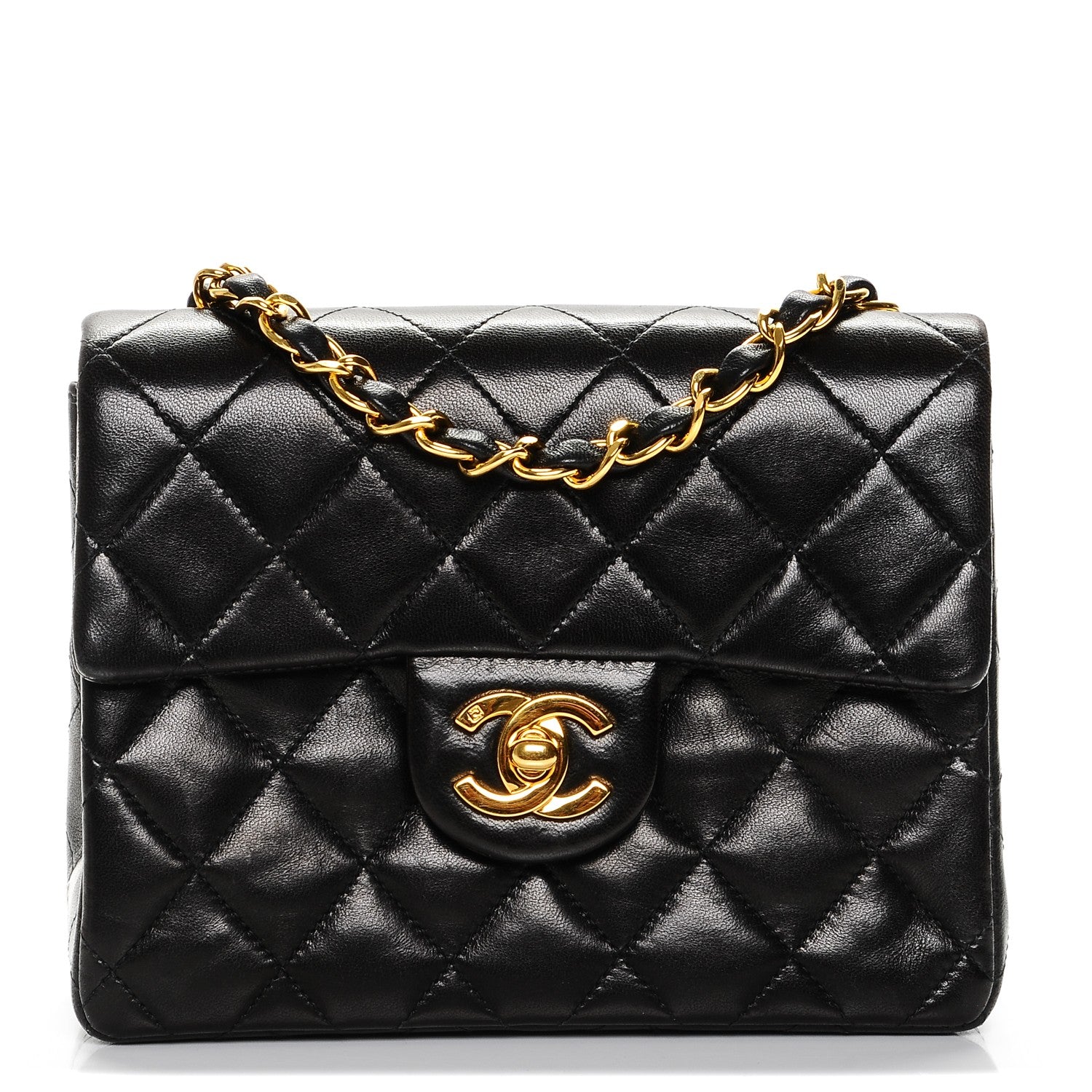 Chanel Lambskin Quilted Mini Square Flap Black 1 of 7