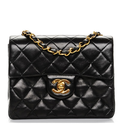 Chanel Lambskin Quilted Mini Square Flap Black 1 of 7