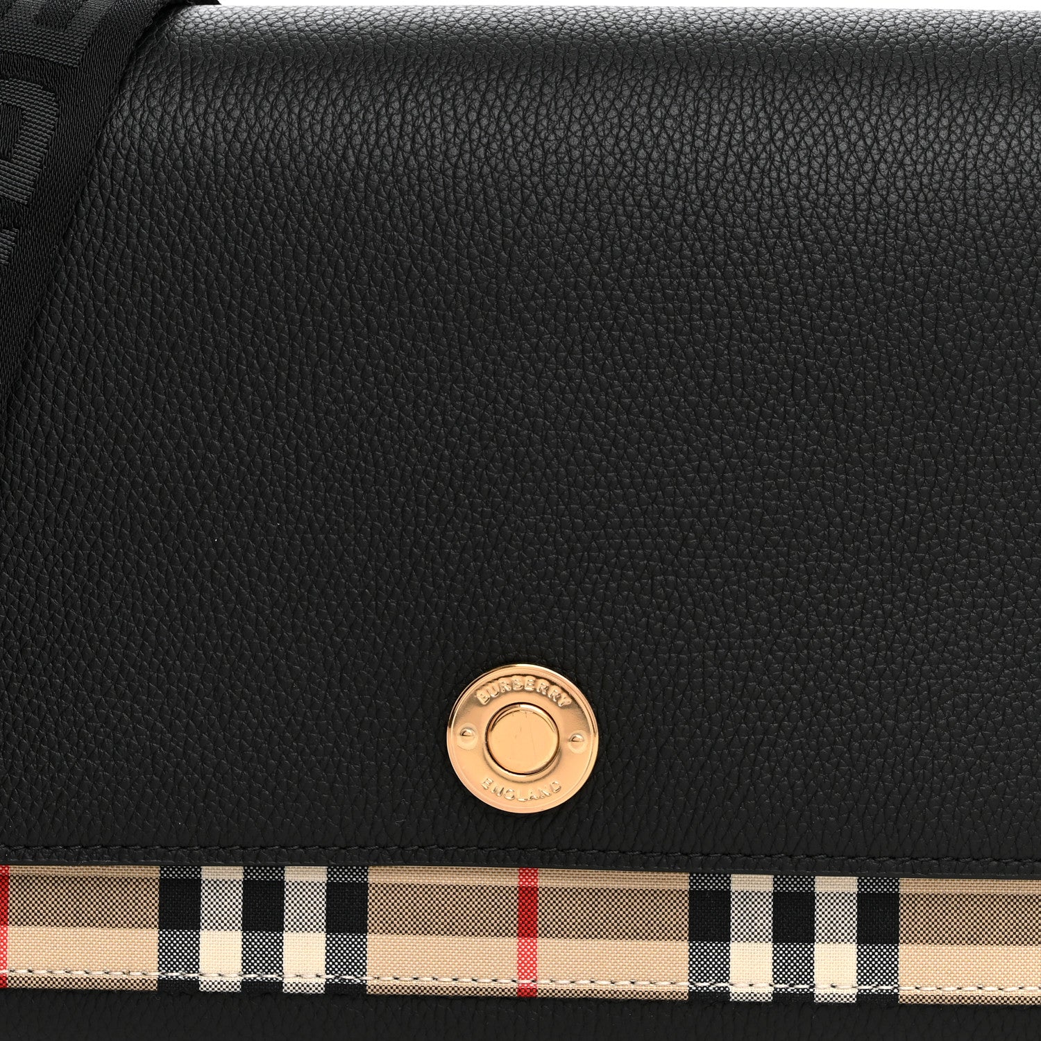 Burberry Grainy Calfskin Vintage Check Note Crossbody Bag Black 7 of 10
