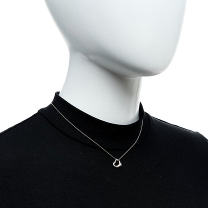 Tiffany Sterling Silver 9mm Elsa Peretti Open Heart Pendant Necklace 2 of 7