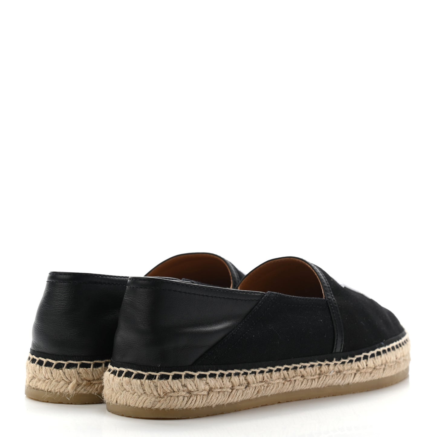 Canvas Lambskin Mens Logo Espadrilles 42 Black