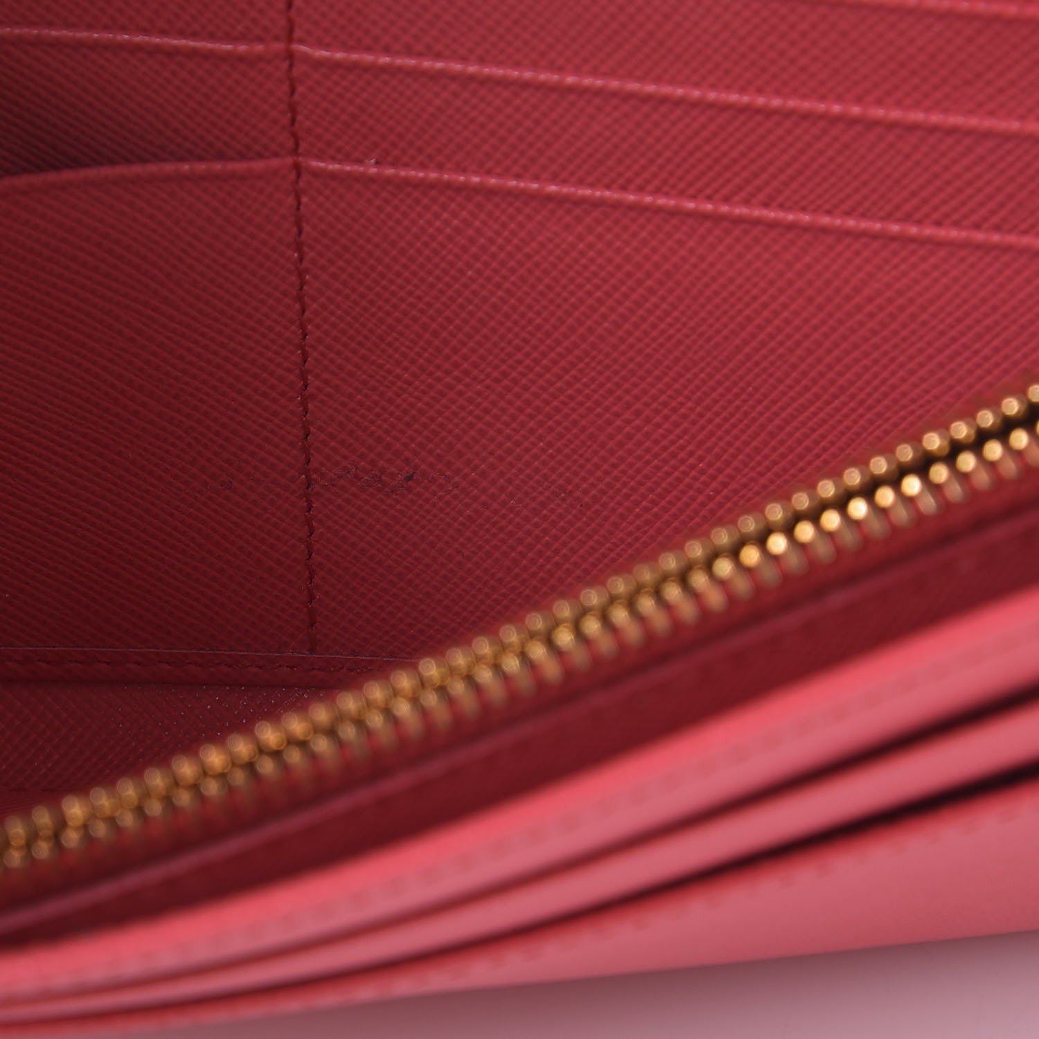 Prada Saffiano Metal Oro Chain Wallet Peonia 9 of 13