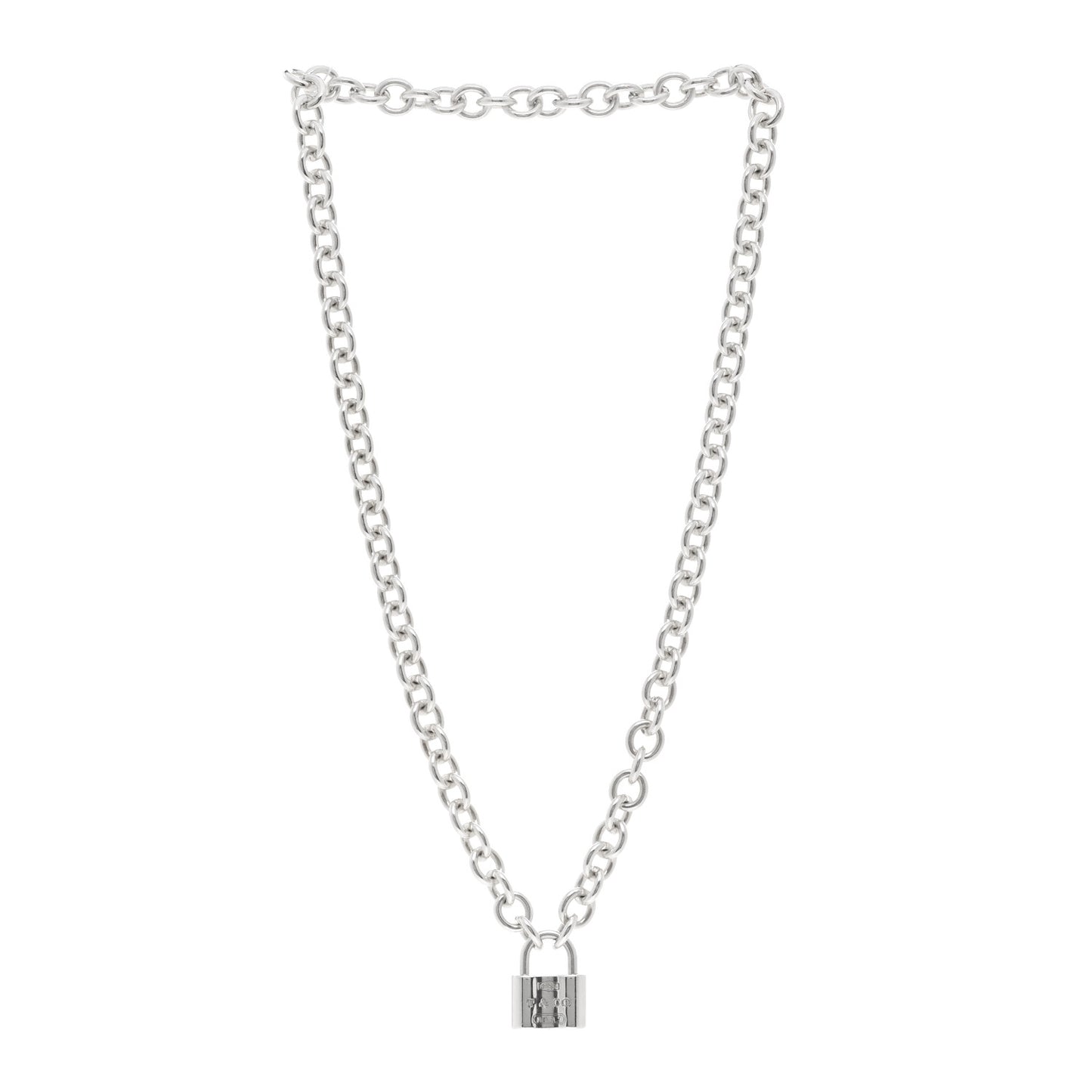 Sterling Silver 1837 Lock Charm Necklace