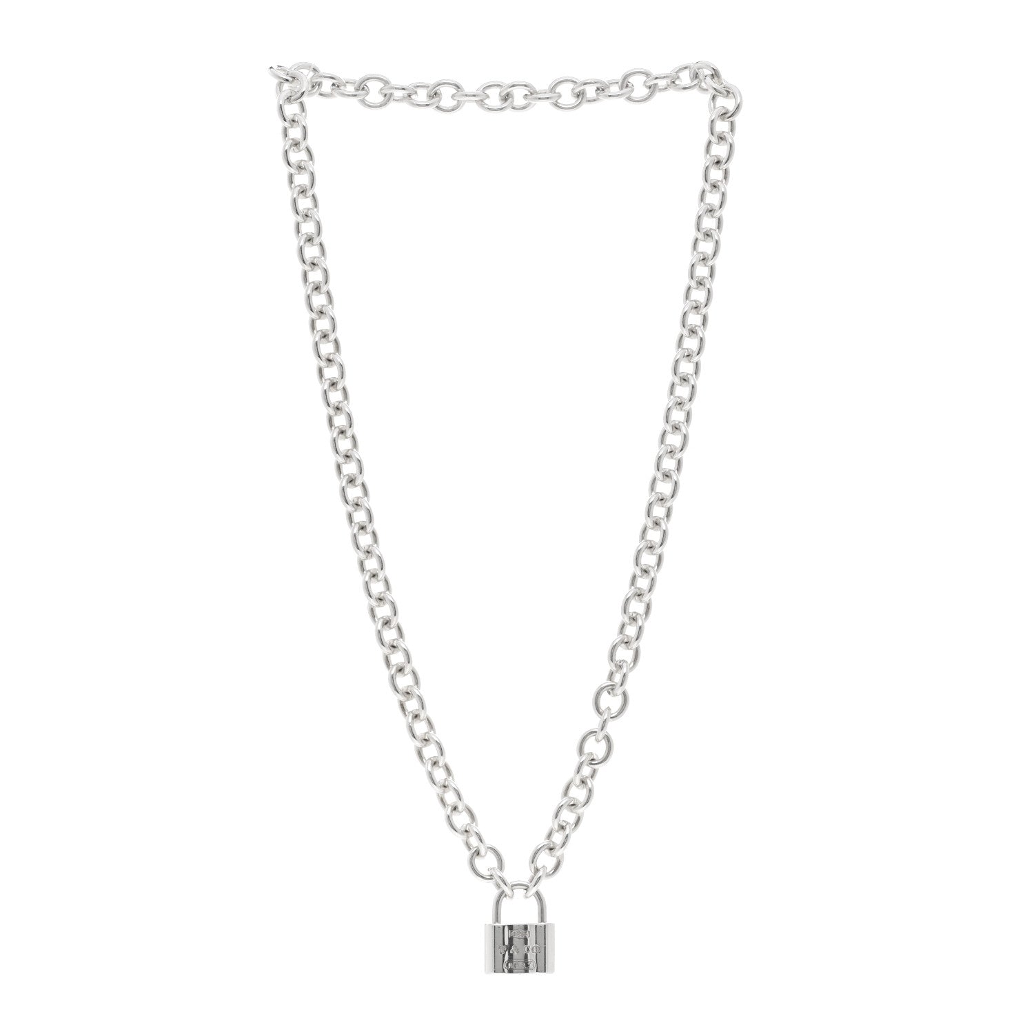 Tiffany Sterling Silver 1837 Lock Charm Necklace 3 of 4