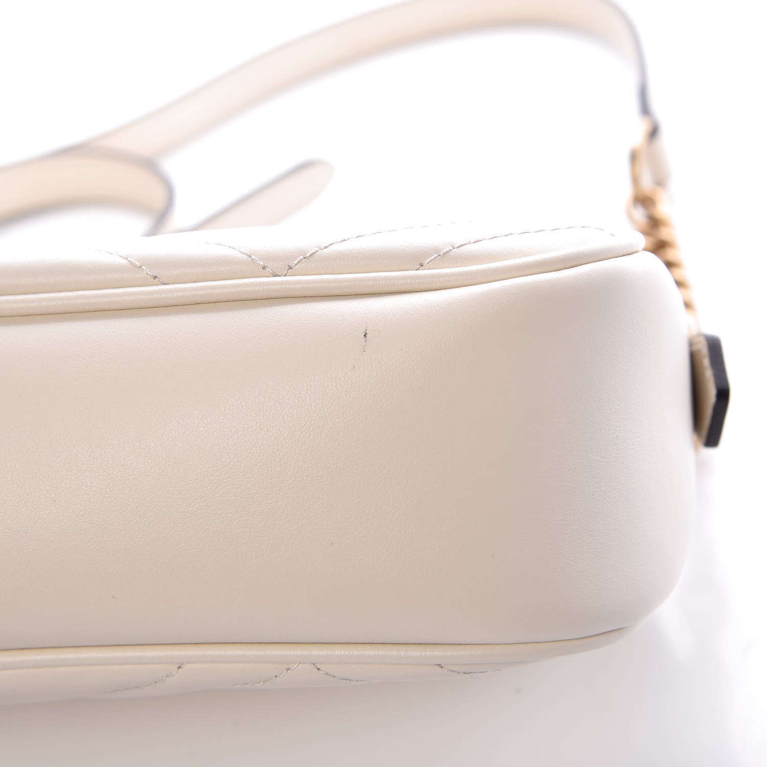 Gucci Calfskin Matelasse Small GG Marmont Chain Shoulder Bag White 8 of 8