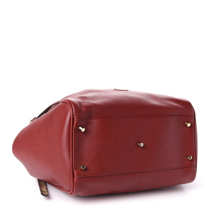 Burberry Calfskin Haymarket Check Small Canterbury Tote Red 4 of 11