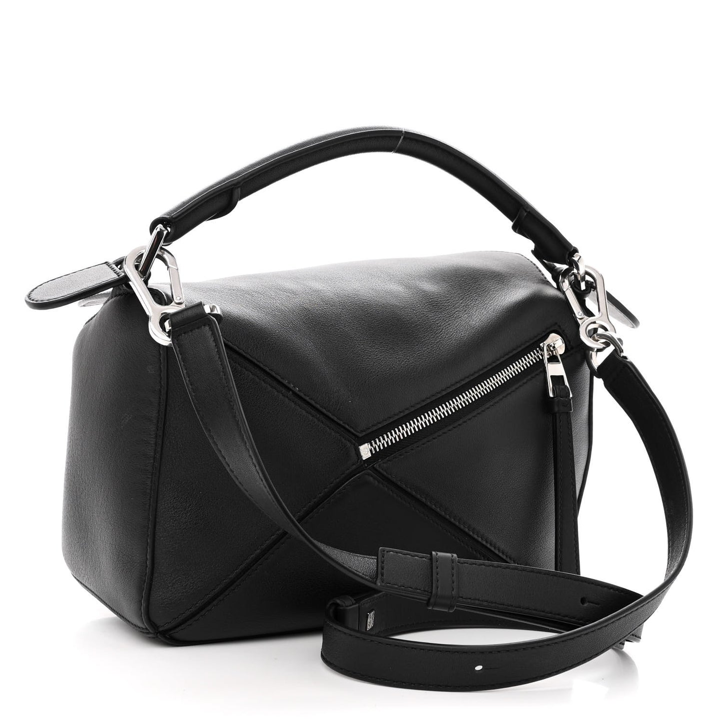 Calfskin Small Puzzle Bag Black