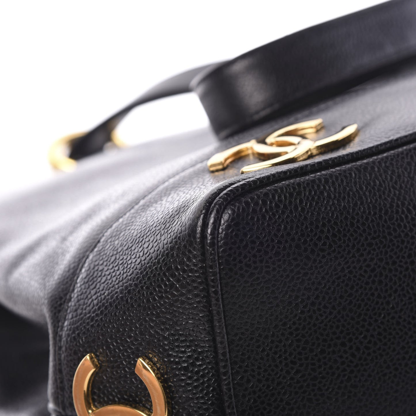 Caviar CC Drawstring Shoulder Bag Black