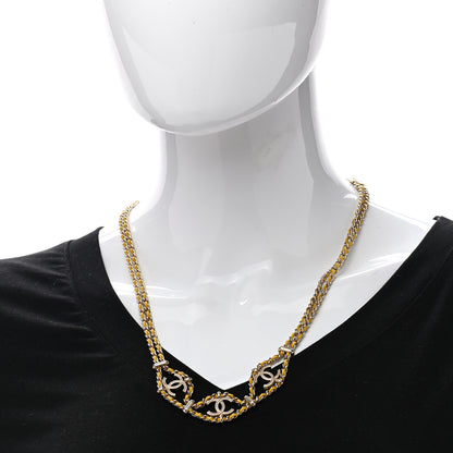 Chanel Metal Lambskin CC Chain Link Necklace Yellow Gold 2 of 5