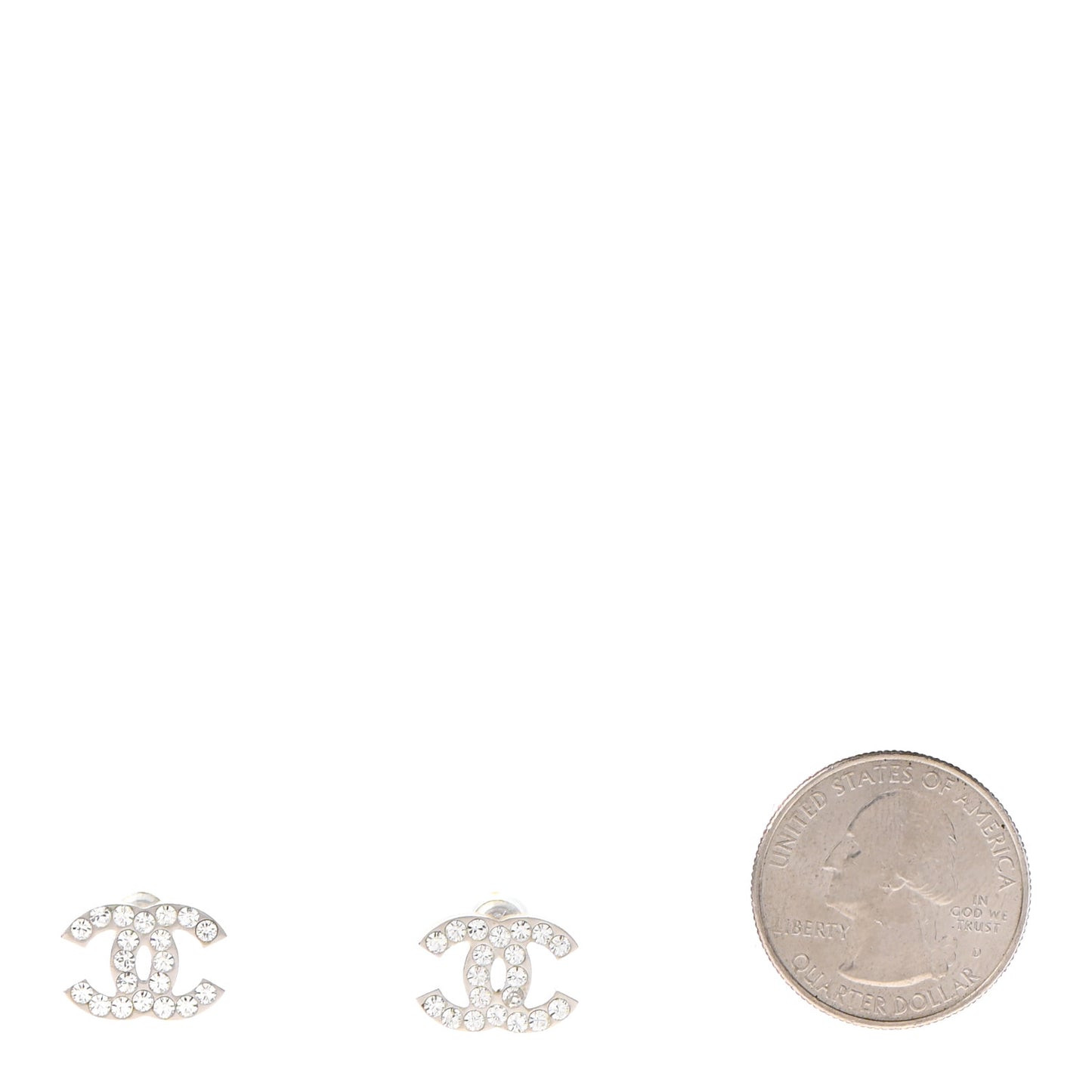 Crystal CC Earrings Silver