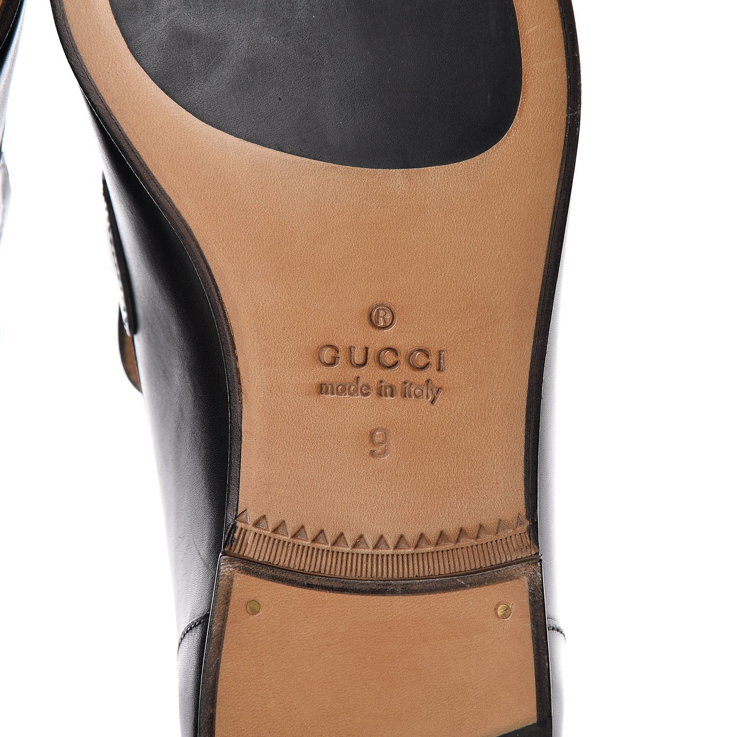 Gucci Calfskin Horsebit Mens Jordaan Loafers 9 Black 6 of 7